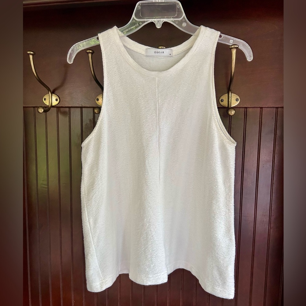 OSKAR THE LABEL Textured High Neck Tank Top Basic Minimalist Quiet Luxury Sz XS - Picture 2 of 11